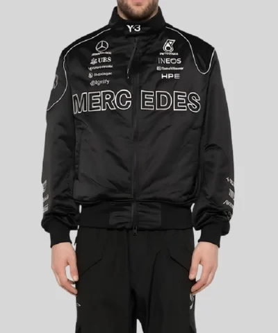 Y3 X Amg X Mercedes-AMG Petronas F1 Logo Black Bomber Jacket
