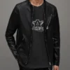 Zayn Malik AllSaints Harwood Leather Black Biker Jacket