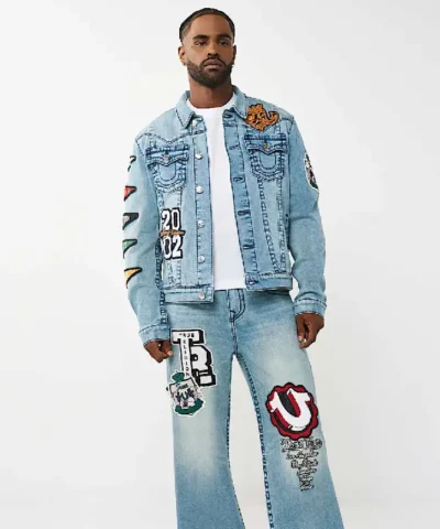 jimmy varsity patch big t denim jcket