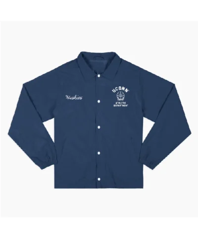1970s UConn Huskies Basketball Full Snap Navy Jacket