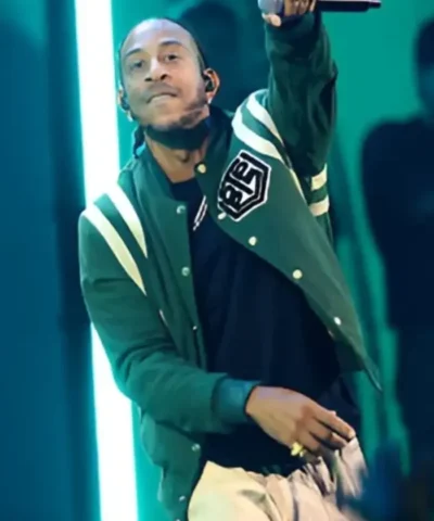 2026 iHeartRadio Music Awards Ludacris Green Wool Varsity Jacket Right