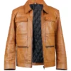 Aaron Taylor-Johnson Brown Leather Jacket