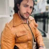 Aaron Taylor Johnson Brown Leather Jacket