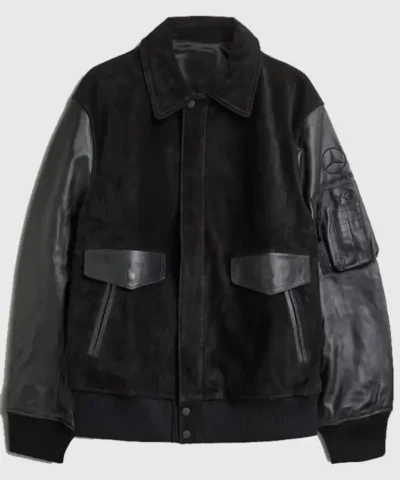 Adidas Y 3 x Mercedes Leather Racing Jacket