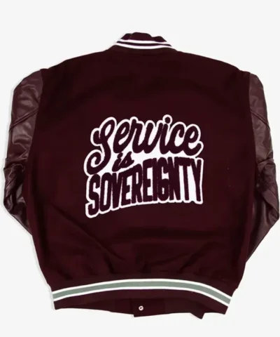 Alabama University Motto Maroon Wool with Leather Varsity Jacket