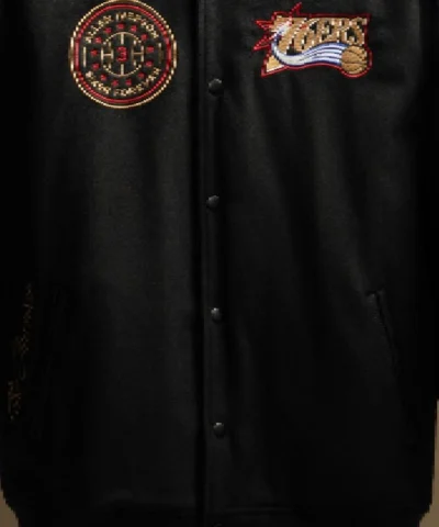 Allen Iverson 2000 Mitchell and Ness Black Varsity Jacket