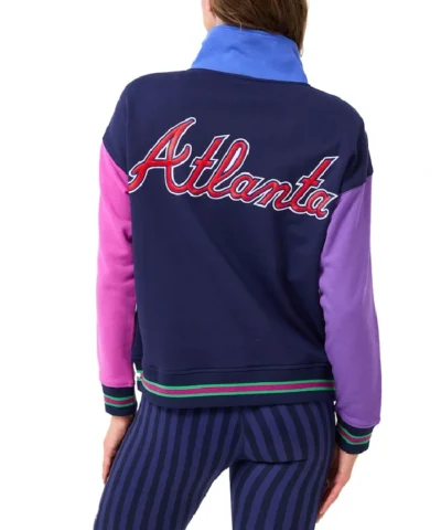 Atlanta Braves Quarter-Zip Colorblock Sweatshirt
