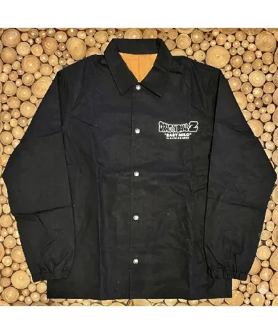 BAPE × Dragon Ball Z Coaches Black Full Snap Cotton Jacket