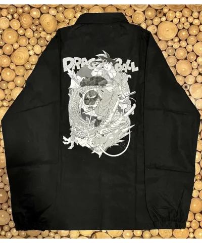 BAPE × Dragon Ball Z Coaches Black Full Snap Jacket