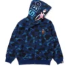 Bape x Stray Kids Shark Blue Hoodie