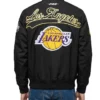 Black Los Angeles Lakers Living Large Full-Zip Twill Cotton Jacket