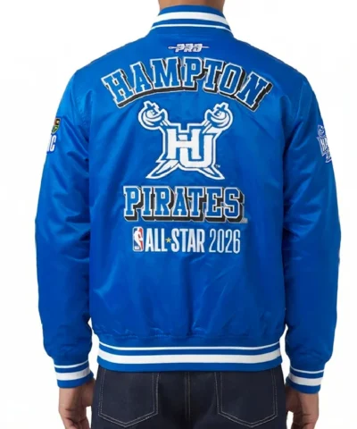 Blue Hampton University Classic 2026 Full-Snap Satin Jacket