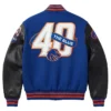 Boise State Branded Leather Sleeve Full Snap Varsity Jacket