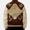Breezy Bowl XX Brown And Beige Varsity Jacket For Sale 