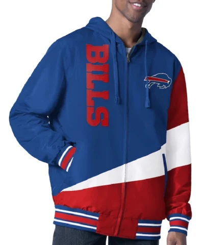 Buffalo BillsColor Block Full-Zip Hooded Jacket
