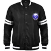 Buffalo Sabres Black Satin Bomber Jacket