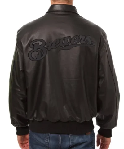 Buy Now Milwaukee Brewers Black Leather Jacket