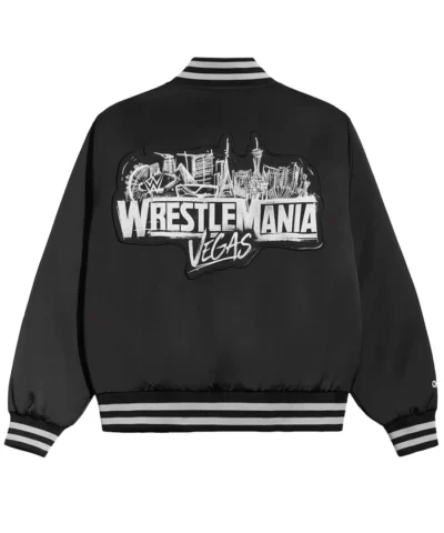 Buy WWE WrestleMania 42 Las Vegas Black Satin Bomber Jacket