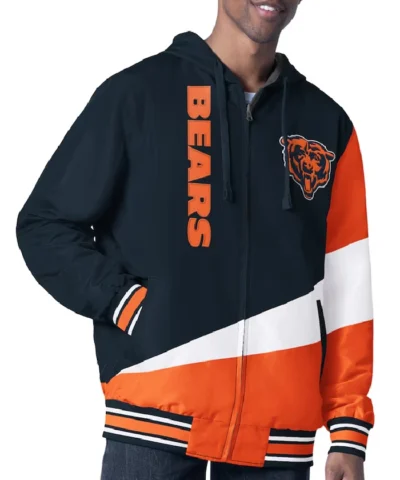 Chicago Bears Color Block Full-Zip Hooded Jacket