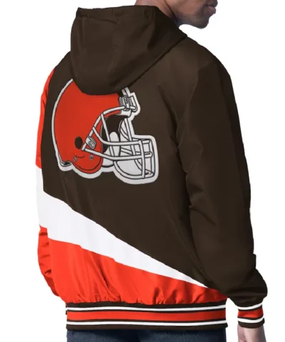 Cleveland Browns Color Block Full-Zip Hooded Jacket