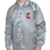 Cleveland Guardians Coaches Retro Logo Full-Snap Satin Jacket