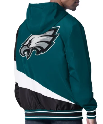 Color Block Philadelphia Eagles Midweight Full-Zip Hooded Jacket