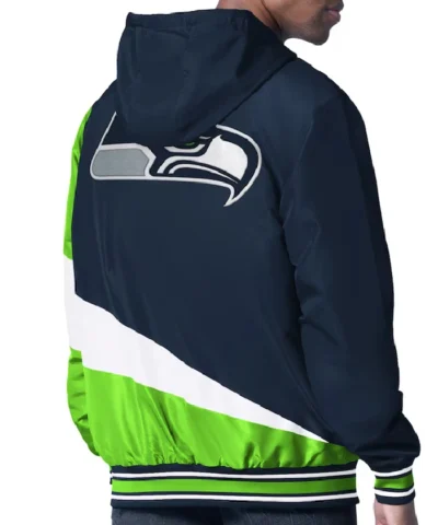 Color Block Seattle Seahawks Midweight Full-Zip Hooded Jacket