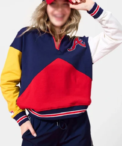 Colorblock Atlanta Braves Quarter-Zip Sweatshirt