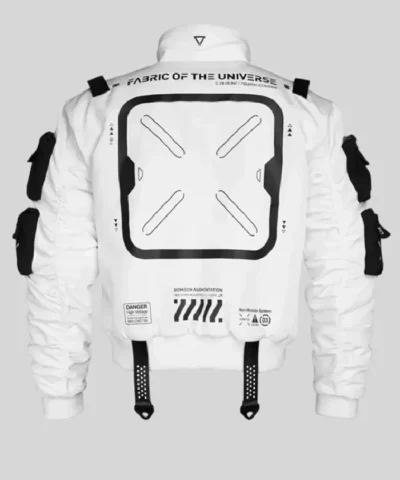 Cyberpunk FBRC XB 04 Cropped White Bomber Jacket