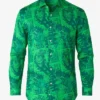 DC Comics The Joker Slim Fit Button Up Green Printed Shirt