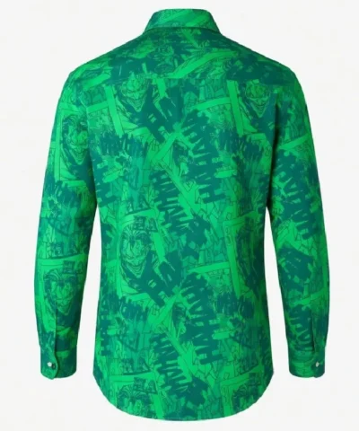 DC Comics The Joker Slim Fit Button Up Green Printed Shirt For Sale