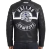 Dallas Cowboys Born For Sport Moto Full-Zip Black Leather Jacket