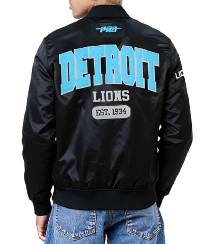 Detroit Lions City Arch Full-Snap Black Satin Jacket