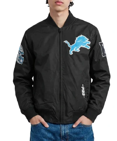 Detroit Lions Living Large Twill Black Jacket