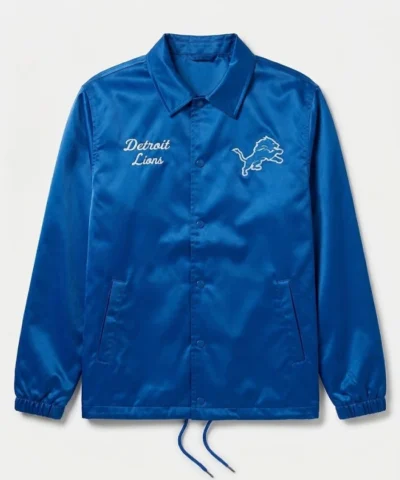 Detroit Lions Snap Placket Coaches Jacket For Sale