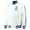 Detroit Lions Throwback D-Line White Satin Jacket