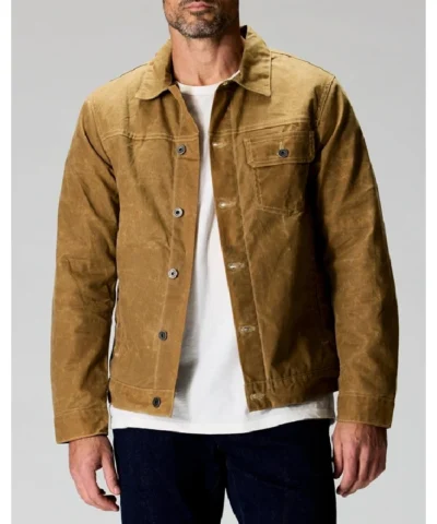 Alternative view of Flint And Tinder Waxed Tan Brown Jacket