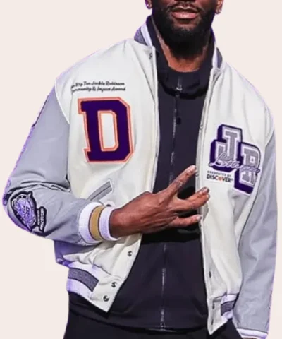 Alternative view of Franck Kepnang Jackie Robinson Letterman Jacket