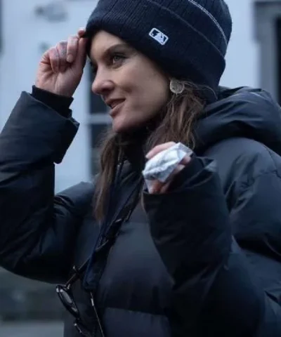 Frankie Shaw 4 Kids Walk Into a Bank 2026 Movie Directer Black Puffer Jacket
