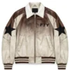 Free The Youth Brown and Off White Bomber Jacket