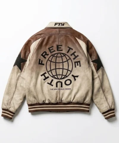 Free The Youth Brown and Off White Jacket