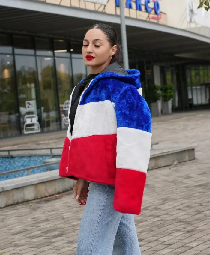 Get this Larry Buffalo Bills Color Block Fur Coat