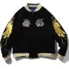 Godzilla Monster Homegame Souvenir Black and Blue Bomber Jacket