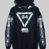 Graphic Vibes Cyberpunk Oversized Black Pullover Hoodie
