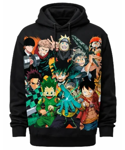 Graphic Vibes Manga Black Fleece Hoodie