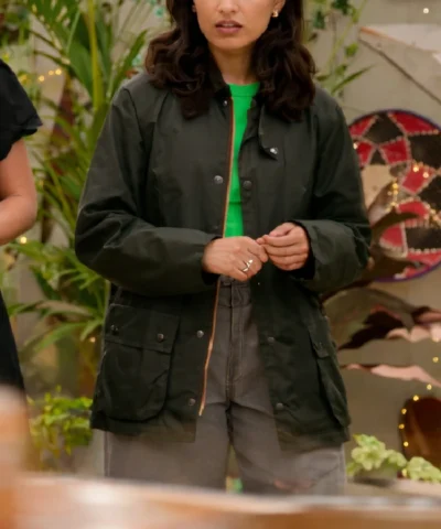 Great Celebrity Bake Off Green Wax Jacket