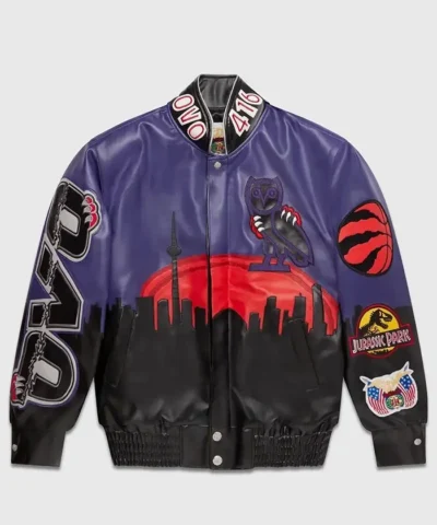 Jurassic Park Leather Varsity Jacket