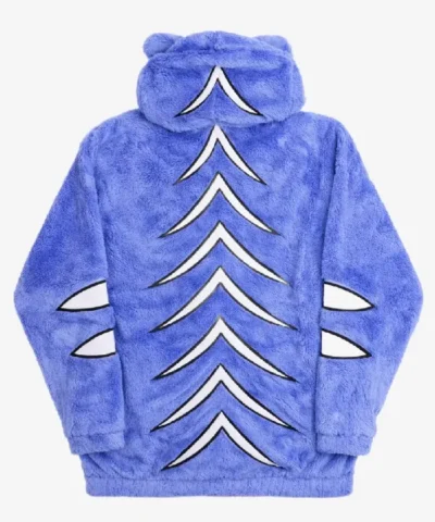 KPop Demon Hunters Derpy Fuzzy Blue Sherpa Hoodie