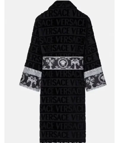 Ken Koepp Black And White Colorblock Versace Bathrobe For Mens And Womens