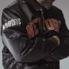 Kith x Giorgio Armani x New York Knicks Black Varsity Jacket